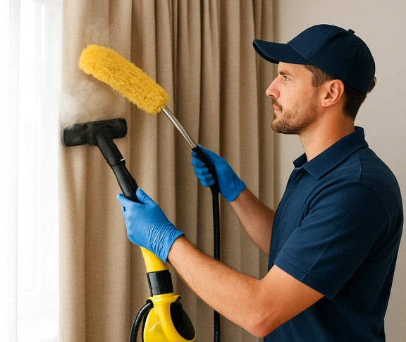 Trusted curtain steam cleaning technician Matty Curtain Cleaning newport-vic QLD