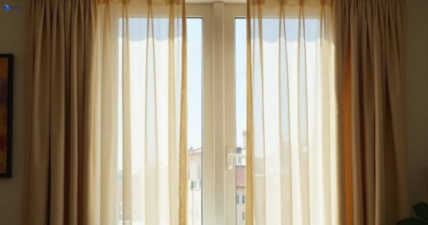 Dusty and dull curtains in newport-vic before steam cleaning